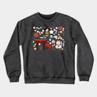 Myriade de Japonais - Plethora of kawaii Japanese motifs Crewneck Sweatshirt